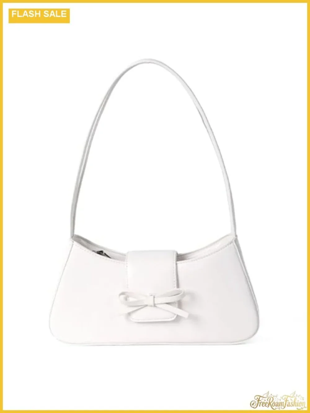 Y2K Hobo Handbag Patent Leather Shoulder Bag with Bow Detail